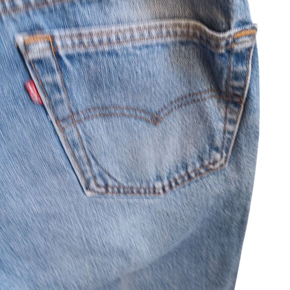 Vintage Levis 501 Denim Jeans Men's 32x31 Straight Button Fly Distress USA 80s - Picture 6 of 9